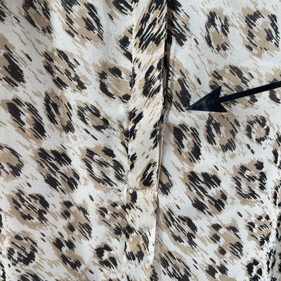 JOIE Blouse Medium Cordell 100% Silk Animal Print Cappuccino Business Office NWT - Picture 10 of 16